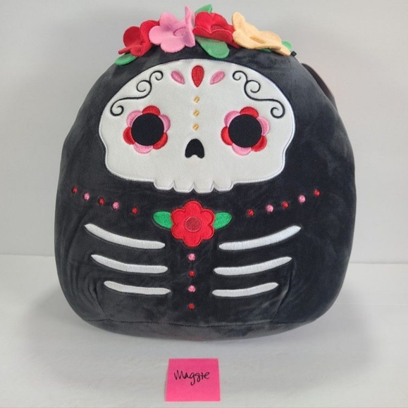 Squishmallow 12" Anessa Day Of The Dead Sugar Skull Black White Plush - Picture 1 of 7